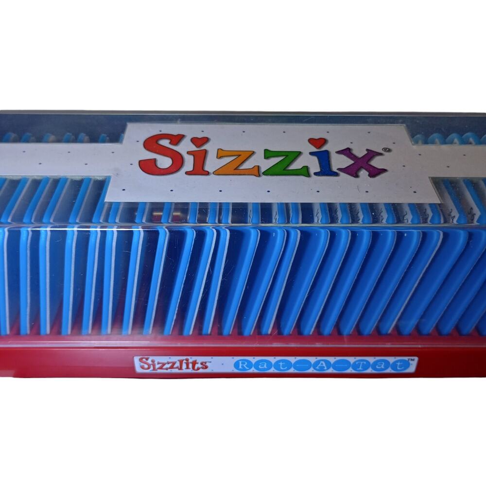 Sizzix Sizzlits Rat-a-tat 35 Dies Alphabet Numbers Punctuation + Storage Case